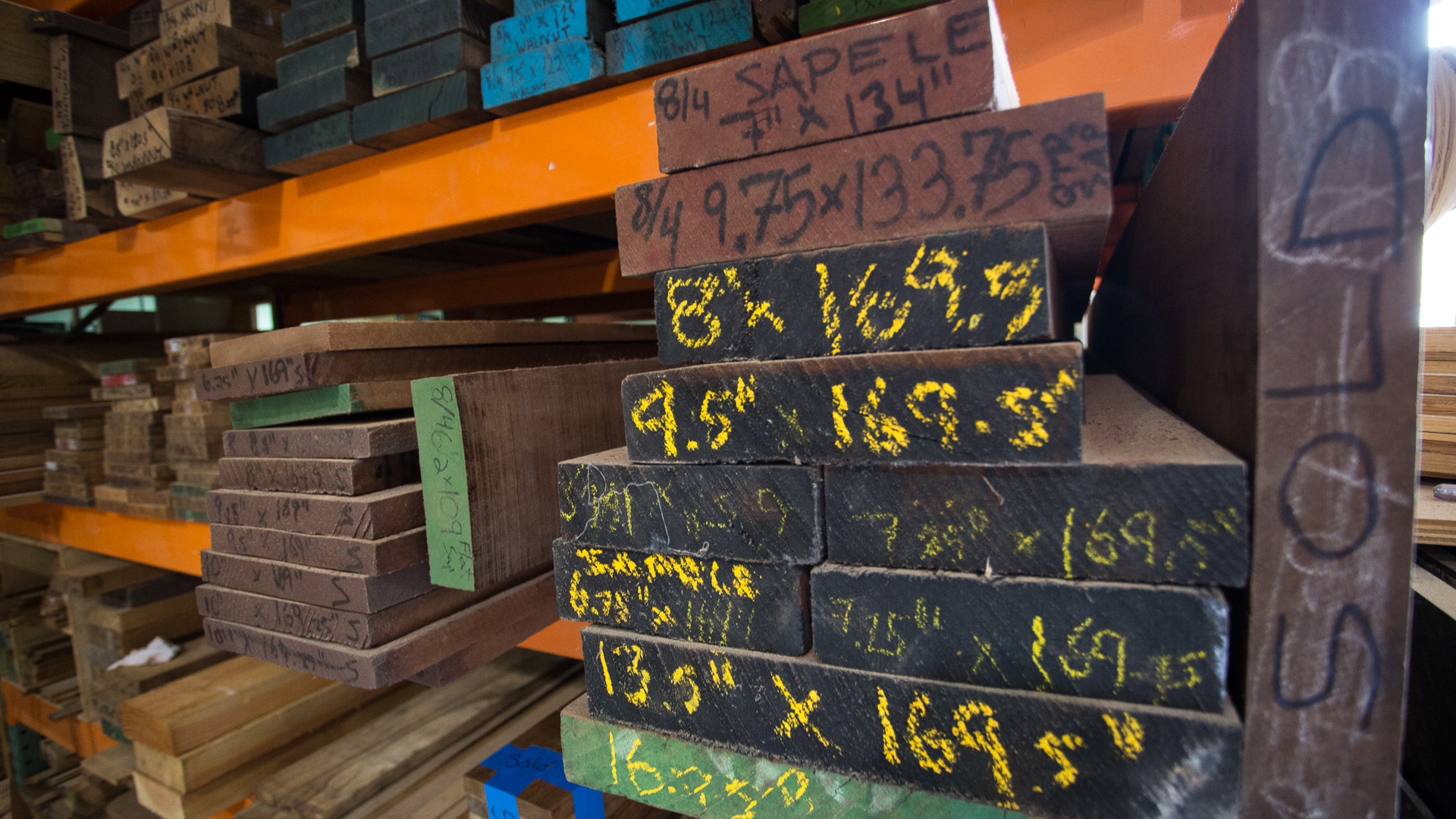 Exotic Sapele wood inventory